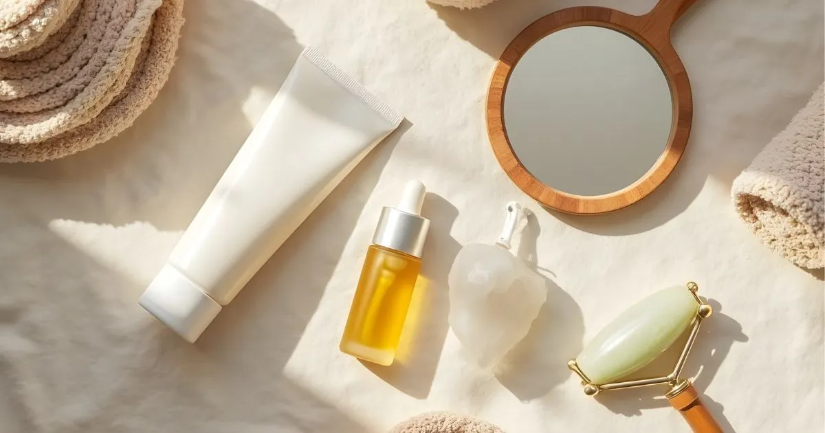 Skincare Treatment products and tools on a table in Mount Pleasant, SC